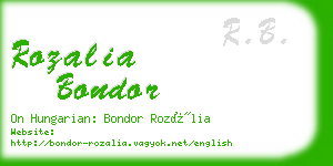 rozalia bondor business card
